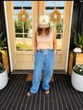 Tie Waist Cargo Denim