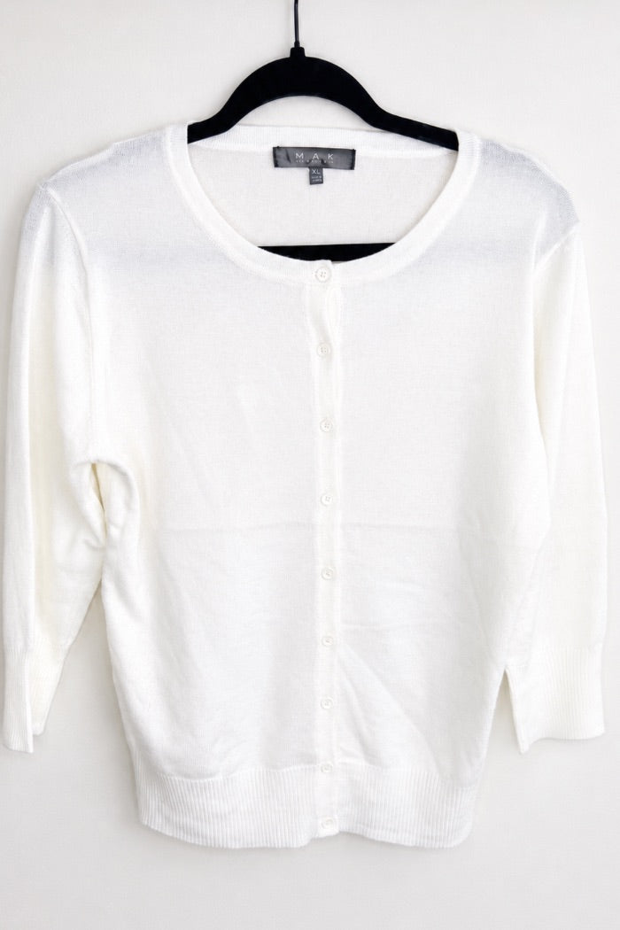 Cream Button Cardigan