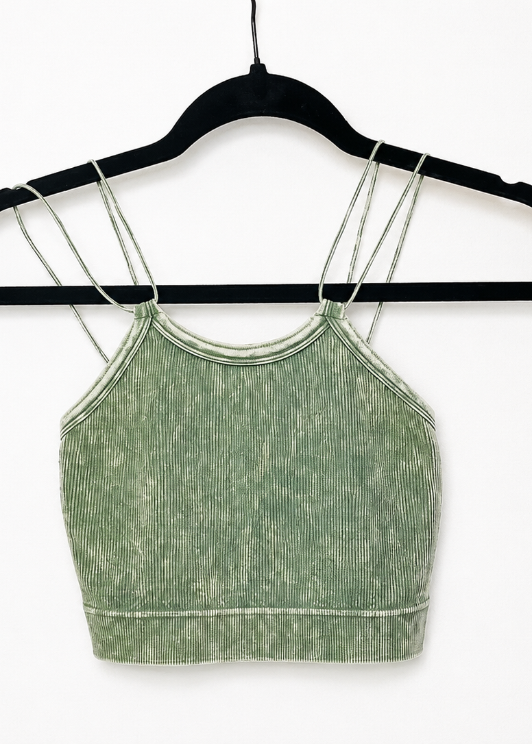Sage Mineral Wash Sports Bra